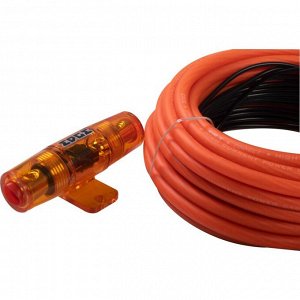 Комплект проводов для усилителя EDGE EDC-PK800, силовой (8AWG) и управляющий (18AWG) кабели, держатель с предохранителем Mini ANL 40А, клеммы (8AWG)