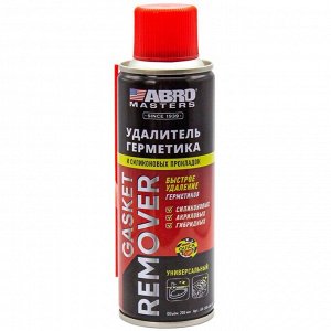 Очиститель узлов и агрегатов ABRO Masters Gasket Remover, для удаления герметиков, прокладок, следов масел и смазок, аэрозоль 200мл, арт. GR-200-AM-RE