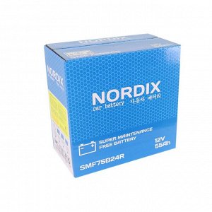 Аккумулятор Nordix 75B24R, 55Ач, CCA 520А, необслуживаемый