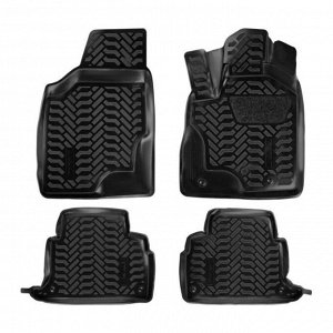 Коврики модельные Airline 3D для Toyota Harrier 2WD 2003-2013 (правый руль), для переднего и заднего ряда, полимер, черный цвет, 4шт