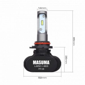 Лампа светодиодная Masuma LED HB3 (9005) (P20d, T12), 12/24В, 18Вт, 6000К, комплект 2 шт