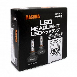 Лампа светодиодная Masuma LED HB3 (9005) (P20d, T12), 12/24В, 18Вт, 6000К, комплект 2 шт