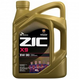 Масло моторное ZIC X9 5w30, синтетическое, API SL, ACEA A3/B3/B4, универсальное, 4л, арт. 162614