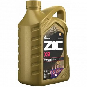 Масло моторное ZIC X9 5w30, синтетическое, API SL, ACEA A3/B3/B4, универсальное, 4л, арт. 162614