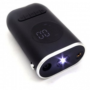 Компрессор портативный Car Air Pump, 25л/мин, 10атм, 2000мАч, цифровой дисплей, фонарь, 4 насадки, арт. CZK-3668