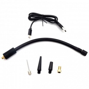 Компрессор портативный Car Air Pump, 25л/мин, 10атм, 2000мАч, цифровой дисплей, фонарь, 4 насадки, арт. CZK-3668
