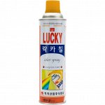 Краска аэрозольная Lucky, многоцелевая нитроэмаль, золотая, цветовой код RAL 1036, баллон 530мл, арт. LС-341