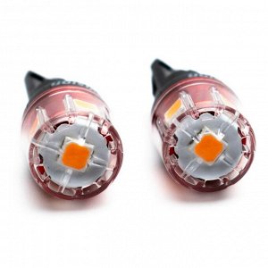 Лампа светодиодная HiVision WY5W (W2.1x9.5d, T10), 12/24В, 1.7Вт (соответствует 5Вт), оранжевые, 2700К, комплект 2 шт, арт. Л0423