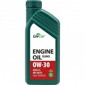 Масло моторное LivCar Engine Oil Euro 0w30, синтетическое, API SN/CF, ACEA C2, универсальное, 1л, арт. LC7110030-001