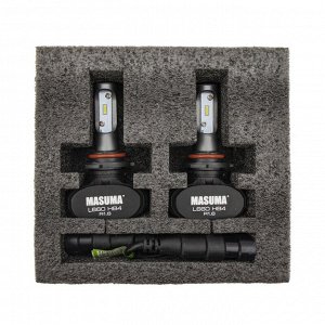 Лампа светодиодная Masuma LED HB4 (9006) (P22d, T12), 12/24В, 18Вт, 6000К, комплект 2 шт