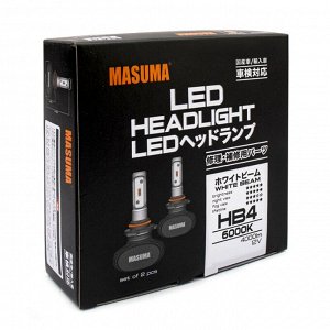 Лампа светодиодная Masuma LED HB4 (9006) (P22d, T12), 12/24В, 18Вт, 6000К, комплект 2 шт