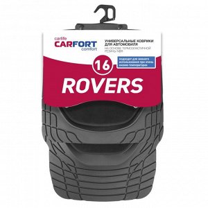 Коврики универсальные CARFORT ROVERS 16 для переднего и заднего ряда, черный цвет, ванночка, со съемным ковролином, 4шт