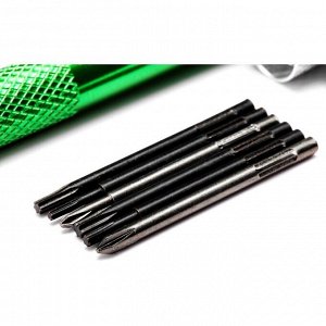Отвёртка часовая SATA, со сменными вставками (битами), крестовые (PH00, PH0) и TORX (T5, T6, T7, T8), для точных работ, 6 предметов, арт. 03142