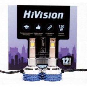 Лампа светодиодная HiVision Z7 Power Bright H1 (P14.5s, T8), 12В, 50Вт, 6000К, комплект 2 шт, арт. Л0426