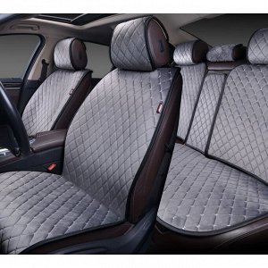 Чехлы-накидки Autopremier Alcantra Luxe, для переднего и заднего ряда, стеганая алькантара, серый цвет, 4 предмета, арт. ALL1400