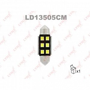 Лампа светодиодная LYNXauto Festoon C5W (SV8.5, T11x35), 12В, 5Вт, 7000К, 1 шт, арт. LD13505CM