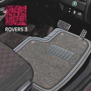 Коврики универсальные CARFORT ROVERS 3 для переднего и заднего ряда, серый цвет, с съемным ковролином, 4шт