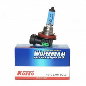 Лампа галогенная Koito White Beam H11 (PGJ19-2, T11), 12В, 55Вт (соответствует 100Вт), 4000К, 1 шт