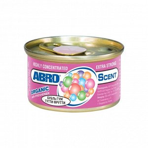 Ароматизатор на торпедо ABRO Органик Bubble Gum/Tutti Frutti (Бабл Гам/Тутти-Фрутти), с растительным наполнителем, баночка 42г, арт. AS-560-BG-TF-RE-12