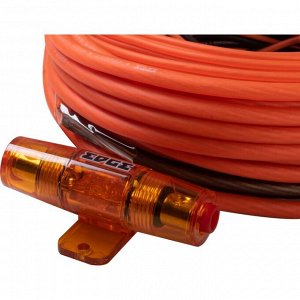 Комплект проводов для 2-канального усилителя EDGE EDC-AK820, силовой (8AWG), заземляющий (8AWG), акустический (18AWG), управляющий (18AWG) и межблочный кабели, держатель с предохранителем Mini ANL 40А