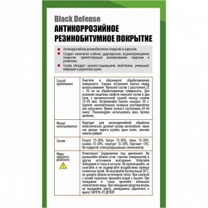 Покрытие антикоррозийное Rinkai Black Defense, резинобитумное, аэрозоль 650мл, арт. RC1102