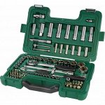 Набор торцевых головок SATA с трещоткой, под размеры 1/2&quot; и 1/4&quot;, комплект 88 предметов, арт. 09013 (обновлённый)