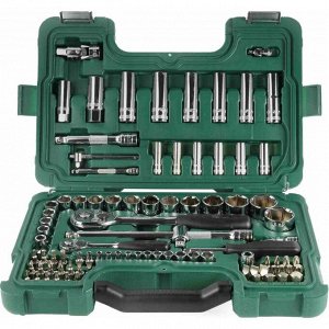 Набор торцевых головок SATA с трещоткой, под размеры 1/2" и 1/4", комплект 88 предметов, арт. 09013 (обновлённый)