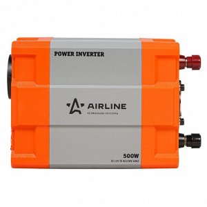 Инвертор напряжения Airline, 12В(DC)→?220В(AC), 50Гц, 500Вт, (+USB 5В), арт. API-400-03
