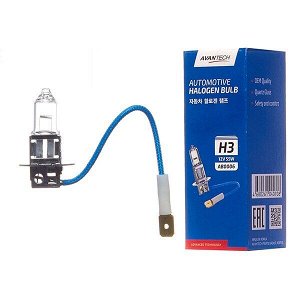Лампа галогенная Avantech H3 (PK22s, T12), 12В, 55Вт, 3200К, 1 шт, арт. AB0006
