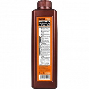 Масло моторное Masuma Motor Oil D2 5w30, синтетическое, API CI-4, для дизельного двигателя, 1л, арт. D-5008E