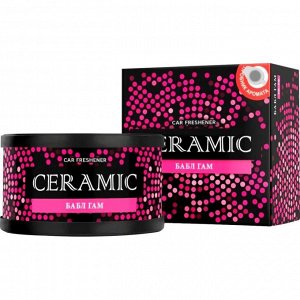 Ароматизатор на торпедо Tensy Ceramic Бабл Гам, меловой, баночка 60г, арт. TC-72