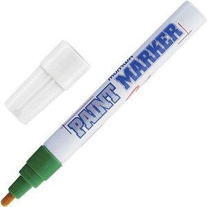 Маркер эмалевый Munhwa Paint Marker, зелёный, перманентный, для различных поверхностей, 4мм