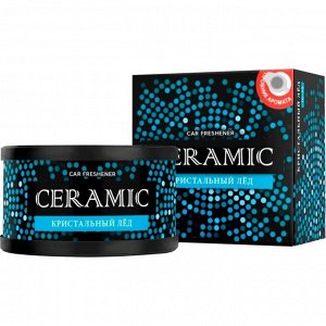 Ароматизатор на торпедо Tensy Ceramic Кристальный лед, меловой, баночка 60г, арт. TC-75