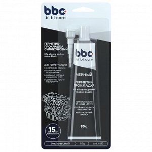Герметик-прокладка BiBiCare RTV Silicone Gasket Maker Black, силиконовый, термостойкий (до +350°С), чёрный, туба 85г, арт. 4415
