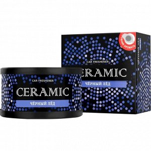 Ароматизатор на торпедо Tensy Ceramic Чёрный лёд, меловой, баночка 60г, арт. TC-73