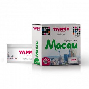 Ароматизатор на торпедо Yammy Macau (Макао), меловой, баночка, арт. CS104
