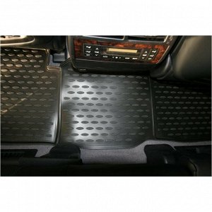 Коврики модельные Autofamily для Toyota Land Cruiser 2012–2015 (левый руль), для переднего и заднего ряда, полиуретан, черный цвет, 4 шт