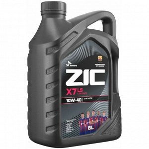 Масло моторное ZIC X7 LS 10w40, синтетическое, API SN, ACEA C3, универсальное, 6л, арт. 172620