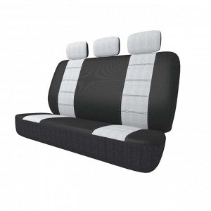 Чехлы CARFORT NEOCLASSIC для задних сидений, ткань, чёрный/серый цвет, 5 предметов