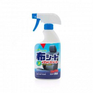 Очиститель салона Soft99 Fabric Cleaner Spray, для ткани, кожи и деталей из пластика, антибактериальный, бутылка с триггером 400мл (+щётка), арт. 02080