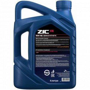 Масло моторное ZIC X5 10w40, полусинтетическое, API SP, для бензинового двигателя, 4л, арт. 162622