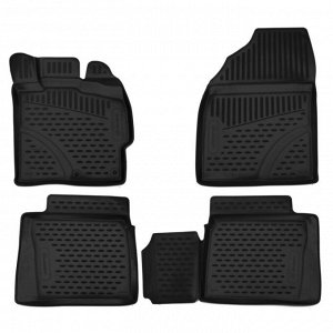 Коврики модельные Autofamily 3D для Toyota Prius 30 2009-2015 (правый руль), для переднего и заднего ряда, полиуретан, черный цвет, 4шт