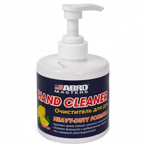 Очиститель для рук ABRO Masters Hand Cleaner, с содержанием пемзы, аромат лимона, бутылка с дозатором 500мл, арт. HC-500-AM-RE