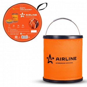 Ведро складное Airline, прорезиненное, Ø24см, 11л, оранжевое, арт. AB-O-02