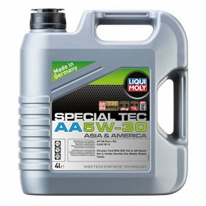 Масло моторное Liqui Moly Special Tec AA 5w30 синтетическое, API SP, ILSAC GF-6A, для бензинового двигателя, 4л, арт. 7516/7616