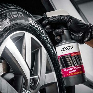 Полироль (чернитель) шин Lavr Black Tire Conditioner With Silicone, с силиконом, глянцевый блеск, защита от старения, бутылка с триггером 500мл, арт. Ln1475