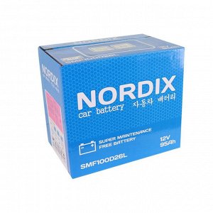 Аккумулятор Nordix 100D26L, 95Ач, CCA 730А, необслуживаемый