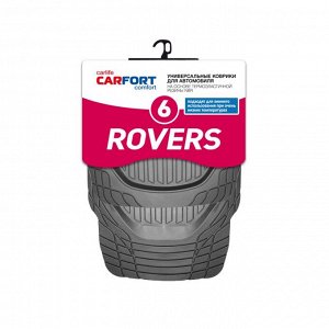 Коврики универсальные CARFORT ROVERS 6 для переднего и заднего ряда, черный цвет, ванночка, 4шт