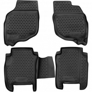 Коврики модельные Autofamily для Honda Fit GD1 JDM 06/2001-09/2007 (правый руль), для переднего и заднего ряда, полиуретан, черный цвет, 4шт