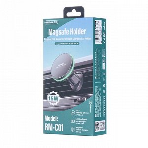 Держатель для телефона Remax Magsafe Holder Magnetic, в дефлектор, магнитный, поворотный, с беспроводной зарядкой 15Вт, арт. RM-C01